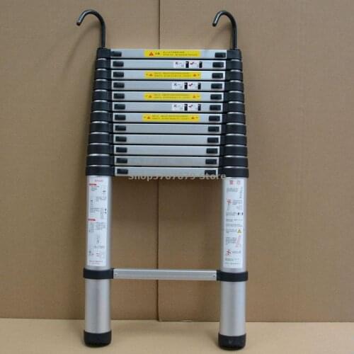 Telescopic Household Folding Ladder, Elevator, Thickened Ladder, Aluminum Alloy Engineering Ladder, Single Ladder With