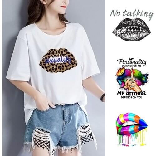 Sexy Lips Heat Transfer Patches Handmade DIY Washable T-Shirts Lips Pattern Stickers Clothes Home Iron On Transfer Lips Patches