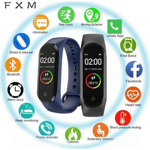 FXM M4 Men Women New Smart High Quality New Label Belt Sports Blood Pressure Heart Rate Monitor Watch Monitor Waterproof Fitness