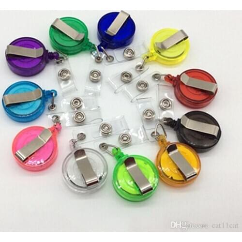 Retractable Pull Badge ID Lanyard Name Tag Card Badge Holder Reels Key Ring Chain Clips School student office DHL