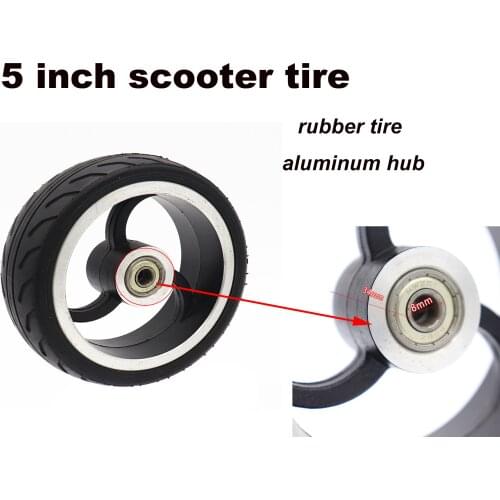 High quality 5 inch tire rubber wheel and aluminum hub tire for electric motorcycle scooter Inflation Wheel