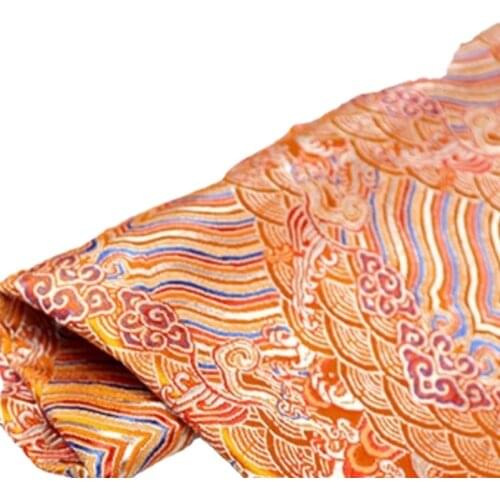 Jacquard Brocade Silk Satin China Costume Dress kimono Cloth COS clothing Damask fabrics Wavy pattern