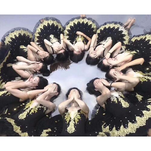 Women Ballet professional Ballet Tutu Dress Swan Lake Delicate lace Dress Girls Bailarina Stage Performance Costume For Kids