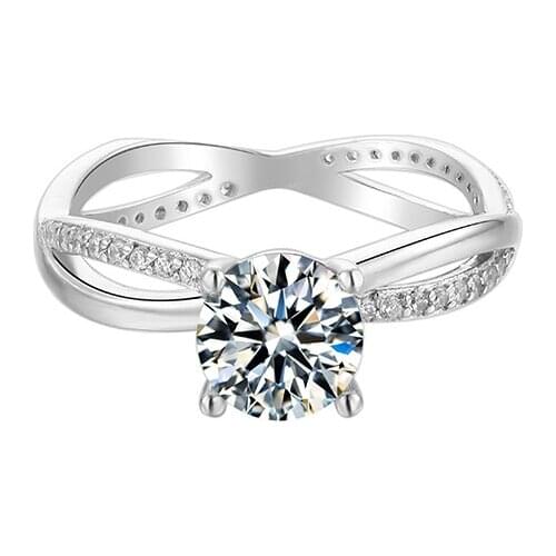 BOEYCJR 925 Silver Heart 1ct F color Moissanite VVS1 Elegant Engagement Wedding Ring With national certificate for Women Gift