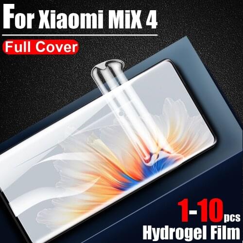 1-10pcs/lot 999D Ultra Clear Hydrogel Film Soft LCD Full Screen Protector Cover for Xiaomi Mix 4 6.67" Protective Film+colth