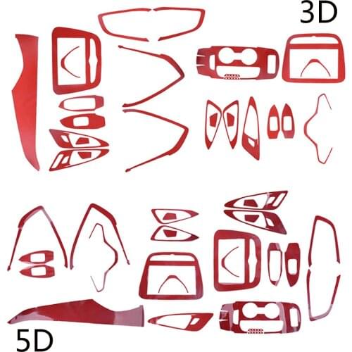 1 Set Car Interior Decorative Trim Sticker PVC Carbon Fiber Texture Red Fit for Chevrolet Malibu 2016 2017 2018 2019 3D/ 5D