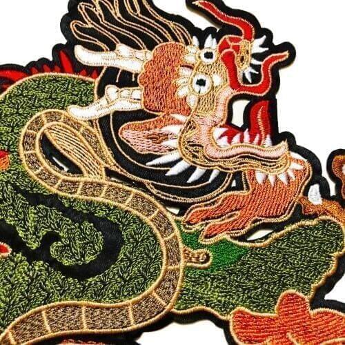 1PCS Chinese Punk Style Exquisite Qinglong Embroidery Patch Sew On Clothes Applique for DIY Clothing Accessory Patch wholesale