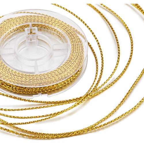 10m/roll 0.6mm Braided Non-Elastic Beading Cords Wire,Silver Color Golden Color Thread For Jewelry Making DIY Bracelets Findings