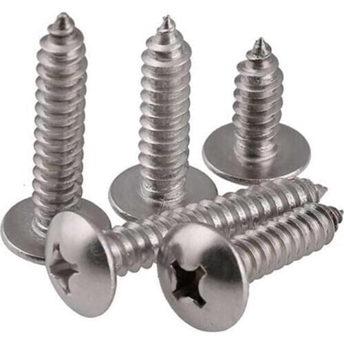 100pcs M3 Pitch 0.5 Phillips Truss Head Cross Recessed Mushroom Head Self Tapping Screws