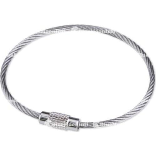 12/25/100 pcs / Lot Stainless Steel Wire keychain Cable Key Ring Twist Barrel keyring