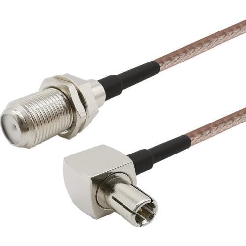 2 Pieces F Female Jack to TS9 Male Right angle Plug pigtail Cable RG316 Extension Cable TS9 Male to F Female Connector 15CM