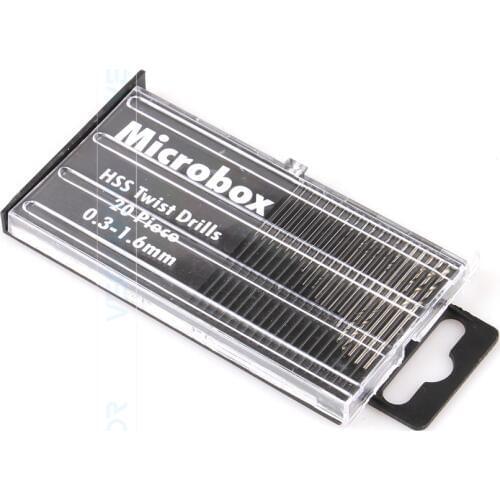 VECONOR 20 Pcs Per Set HSS High Steel Titanium Coated Twist Drill Bit Set For Jewelry PCB Board Crafts Mould 0.3mm To 1.6mm