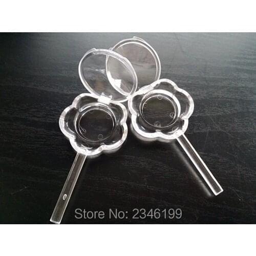 2G 100pcs/lot Mini Flower Shape Eyeshadow Powder Case, DIY Clear Lip Balm Container, Small Empty Plastic Blush Powder Compact