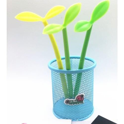 48PCS Korean Version of The Cartoon Bilobed Grass Silicone Gel Pens Grass Plants Soft Pen Students Writing Pen Stationery