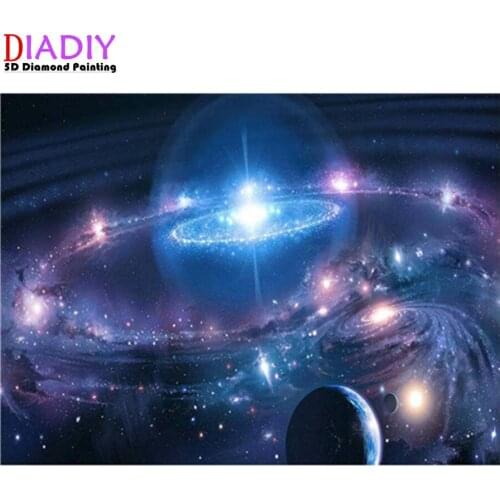 5D DIY Round Drill Full Diamond Painting Space Full Square Diamond Embroidery Universe Scenery Rhinestone Pictures Home Decor