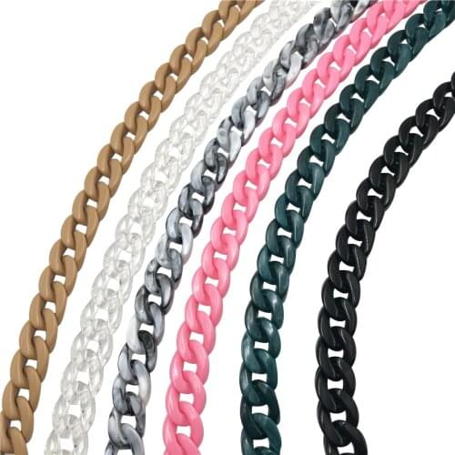 60-120cm DIY Fashion Colorful Detachable Acrylic Chain Handle Fish Bone Plastic Strap Shoulder Bags Accessories For Women