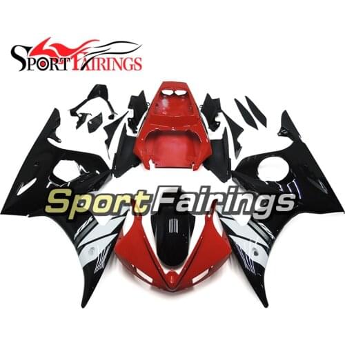 ABS Plastic Injection Complete Fairings for Yamaha YZF600 R6 2003 2004 03 04 Motorcycle Red Black Cowling Fittings Covers Hulls