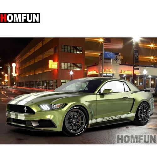 HOMFUN Full Square/Round Drill 5D DIY Diamond Painting "Car house" Embroidery Cross Stitch 5D Home Decor Gift A14017