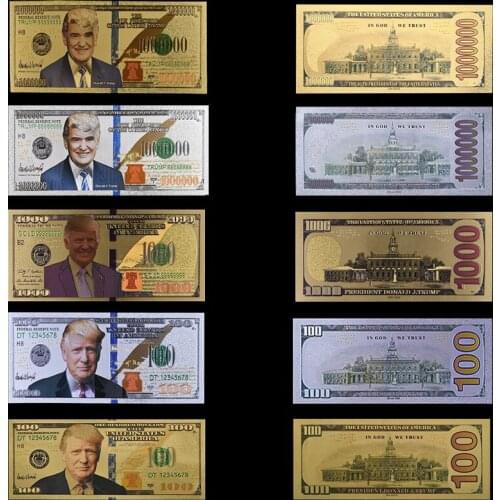 American 24k Colorful Gold Banknote Rare US Fake Money 100 Dollar Currency Bill Note Festival Souvenir Gifts Value Collection