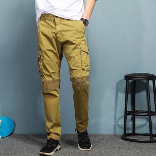 Mens Cotton Cargo Pants Multi-pockets Outdoor Tactical Pants Men Trousers Spring Autumn Casual Streetwear Outwear Overalls Pant