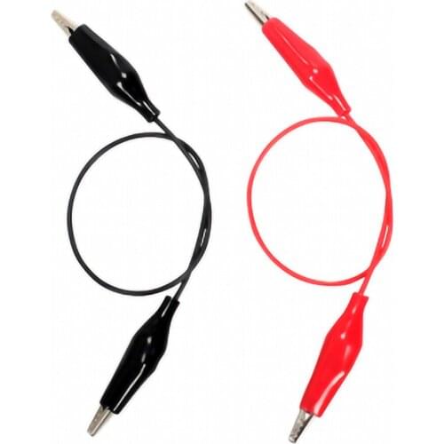 Double head crocodile clip Experimental wire Circuit wire Physical electricity Link test line power cord With insulating sleeve