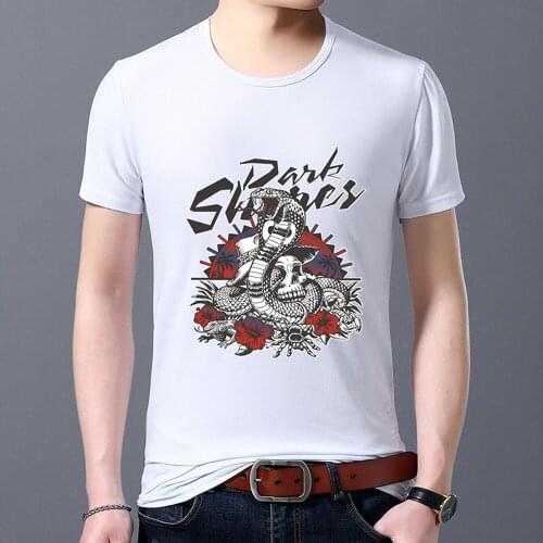 New Fashion Mens Classic T-shirt Cartoon O-neck Ferocious Cobra Series Top Print Youth Casual Comfortable Soft Short Sleeves