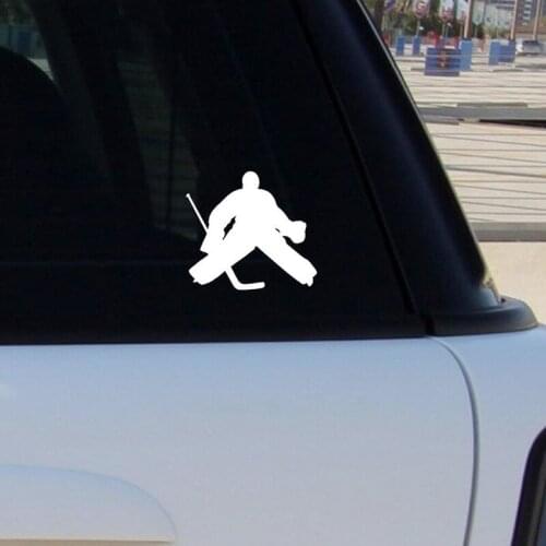 HOCKEY PLAYER SILHOUETTE Vinyl Decal Car Window Bumper Sticker Goalie