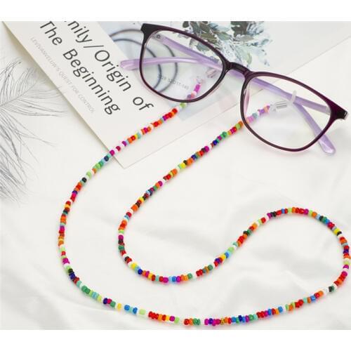 Imixlot 1PC Retro Trendy Colorful Beaded Eyeglass Chain for Women Men Spectacle Cord Neck Strap String Chain Eyewear Holder