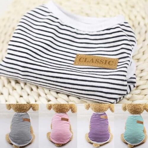 Classic Stripe Dog Shirt Cute Summer Tshirt Chihuahua Puppy Vest Cheap Dog Clothes For Small Dogs Terrier Pet Clothes for Dog