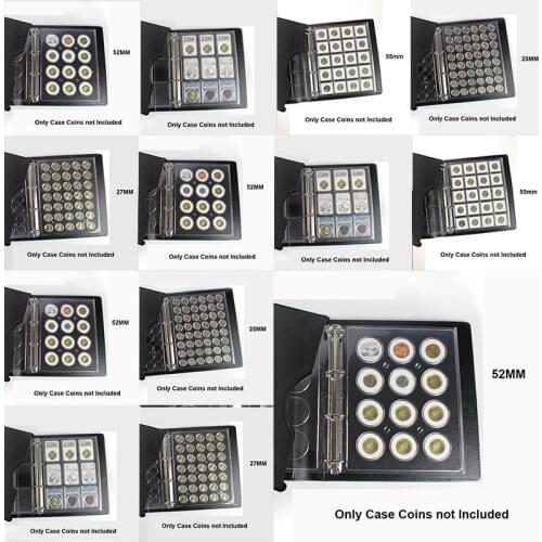25/27/30/50/52mm Coin Collection Book Within Page Coin Round Box Collection Book Within Page Coin Box Book Coin Box