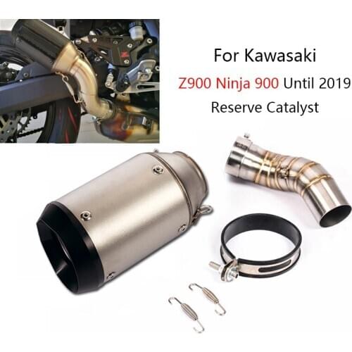 For Kawasaki Z900 Ninja 900 Until 2019 Motorcycle Exhaust Set Slip-on Mid Link Pipe 51mm Muffler Escape No DB Killer Reserve Cat