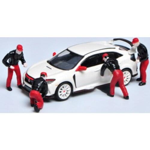Movie Scene Doll 1/64 Scale Repairman Racer Doll Simulation Model Static Sand Table Display Decoration Boy Gift Toy Cars Set