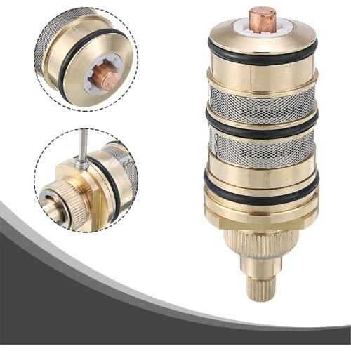 Brass Bath Shower Thermostatic Cartridge Valve Cold & Hot Mixing Valve For Shower Mixer Valve Bar Kit Constant Temperature Mixer