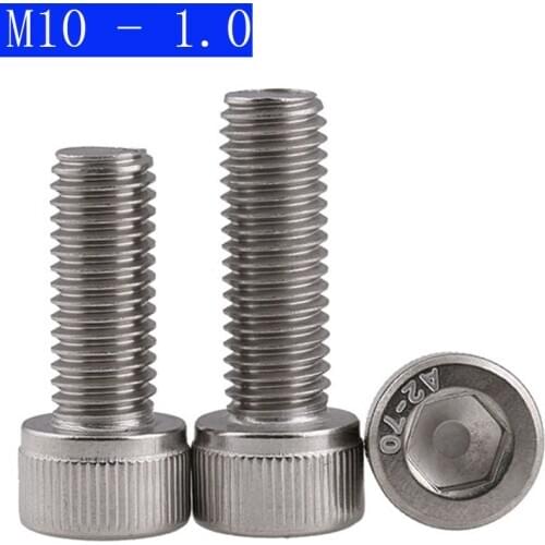 M10 - 1.0 ( 10mm ) Fine Thread 304 Stainless Steel Socket Head Caps Screws Metric DIN 912