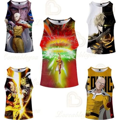 ONE PUNCH MAN Sleeveless Shirts Tank Top Unisex Fitness Summer Shirts Mens Women Singlet Bodybuilding Workout Gym Vest Tops