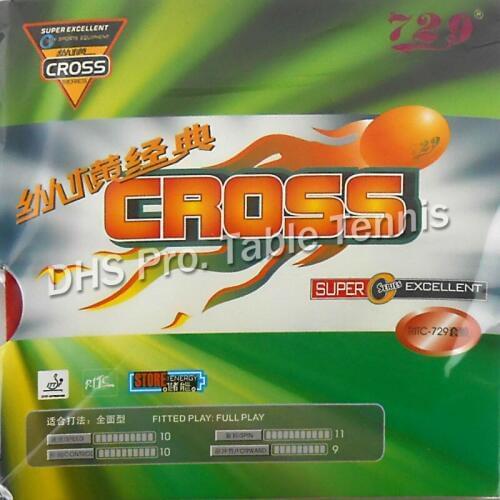 RITC-729 Cross Classical Pips in Table Tennis Rubber With Sponge 2.2mm H44-45 degree