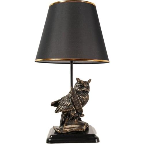 Hmydesign Owl Pattern Foot Design Table Lamp Decorative and Stylish Standing Accessory Lampshade Gold Black