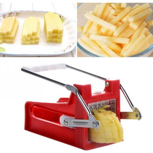 New Potato Chips Strip Cutting Machine Maker Slicer Chopper 2 Blades Kitchen Gadgets Stainless Steel French Fries Cutters