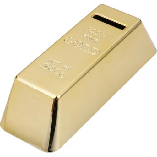 Novelty Plastic Gold Bullion Piggy Bank Brick Coin Bank Saving Money Box for Kids Children Birthday Gifts Piggy Bank Save Money