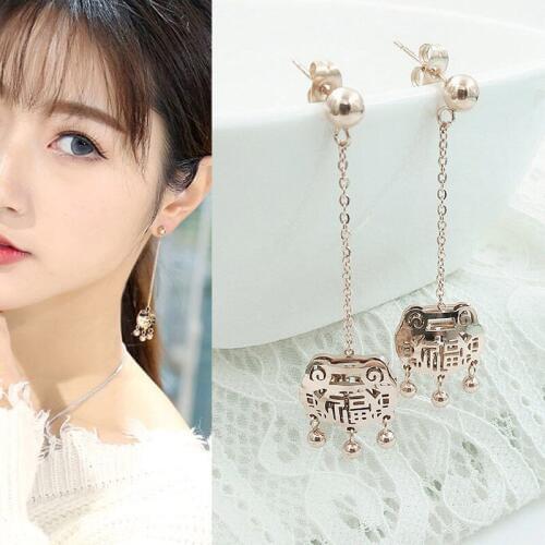 New Arrival Rose Gold Color lock Earrings For Women Men Exaggerated Ear Clip Stainless Steel Fashion Jewelry Gifts