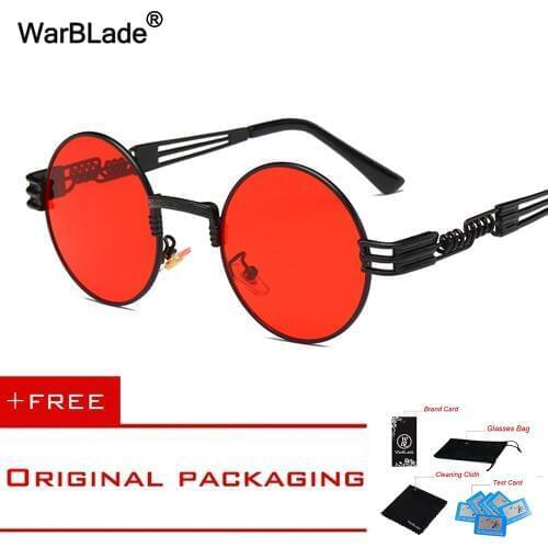 Brand Designer Classic Steampunk Polarized Round Sunglasses Men Women Vintage Retro Glasses Driving Sunglass Eyewear WarBLade