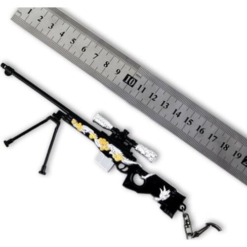 About 19cm Soldier Weapon Tianlong Awm Sniper Rifle Model Panlong Alloy Material Suitable For 12-inch Action Figure Scene Props