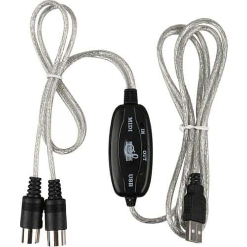 MIDI to USB Cable Converter Connector PC to Synthesizer Music Keyboard Adapter for Home Music Studio
