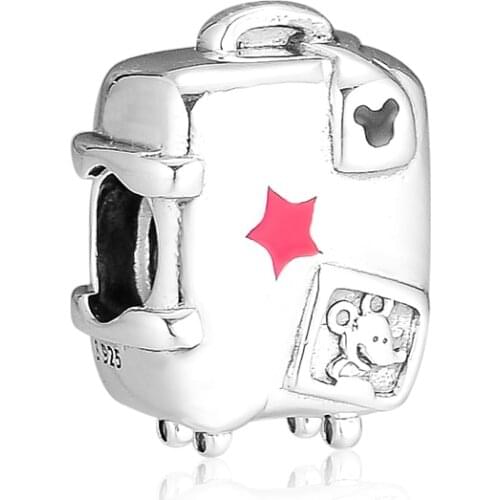 Fits Pandora Bracelet 925 Sterling Silver Vacay Mode Suitcase Charms Beads Women Girls DIY Jewelry Making Kralen Wholesale