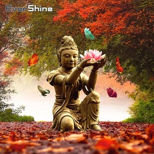 Evershine Diamond Painting Religion Icon Buddha Diamond Embroidery Cross Stitch Portrait Zen Diamond Mosaic Full Drill Square