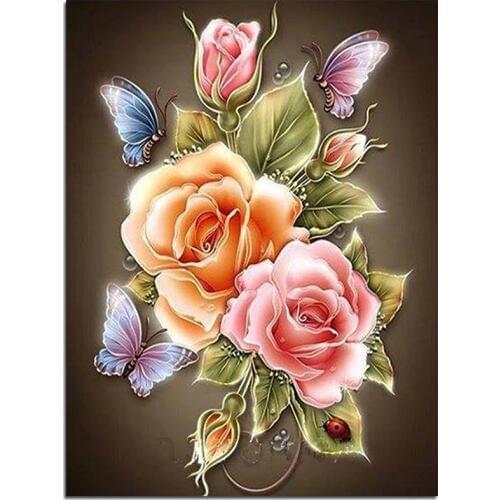 Flowers Butterfly Rose Resin Full diy diamond painting diamond mosaic beadwork embroidery Gift making tools diamond pattern ZX