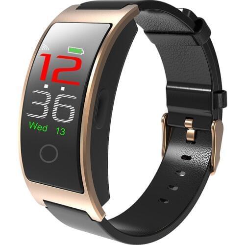 CK11C Women Men Bluetooth IOS Android Intelligent Reminder IP67 Waterproof Leather Fitness Tracker Heart Rate Sport Smart Watch
