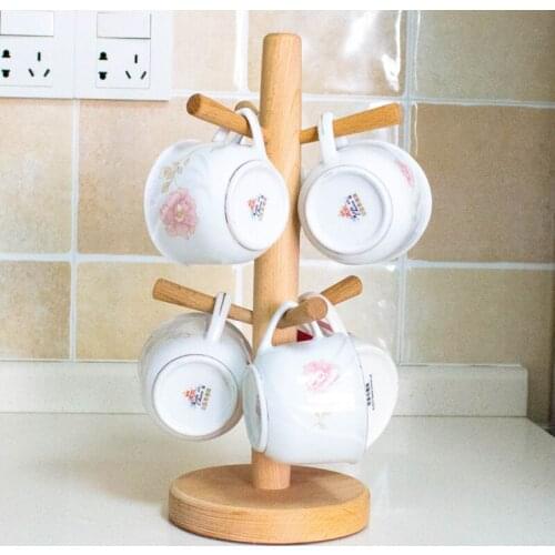 Cup storage rack, wooden coffee cup holder, tea cup collector, glass stand, household water cup storage rack