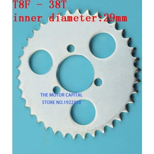 T8F 38T Tooth 29mm Rear Chain Sprocket For 2 Stroke 43cc 49cc Minimoto Moped Scooters Mini ATV Quad