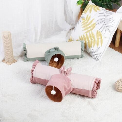 Rats Hamsters Tunnel Small Pet Toy T Shape 3 Way Cat Puppy Playing Tube Kitten Rabbit Collapsible Cave Exercise Bed Animal Toys